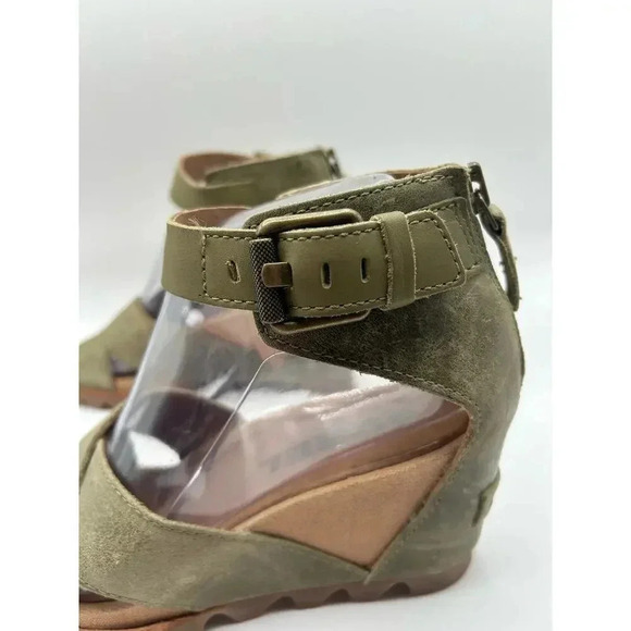 Sorel Women's Joanie II Ankle Strap sandal wedge platform  olive green size 7 - Picture 6 of 12